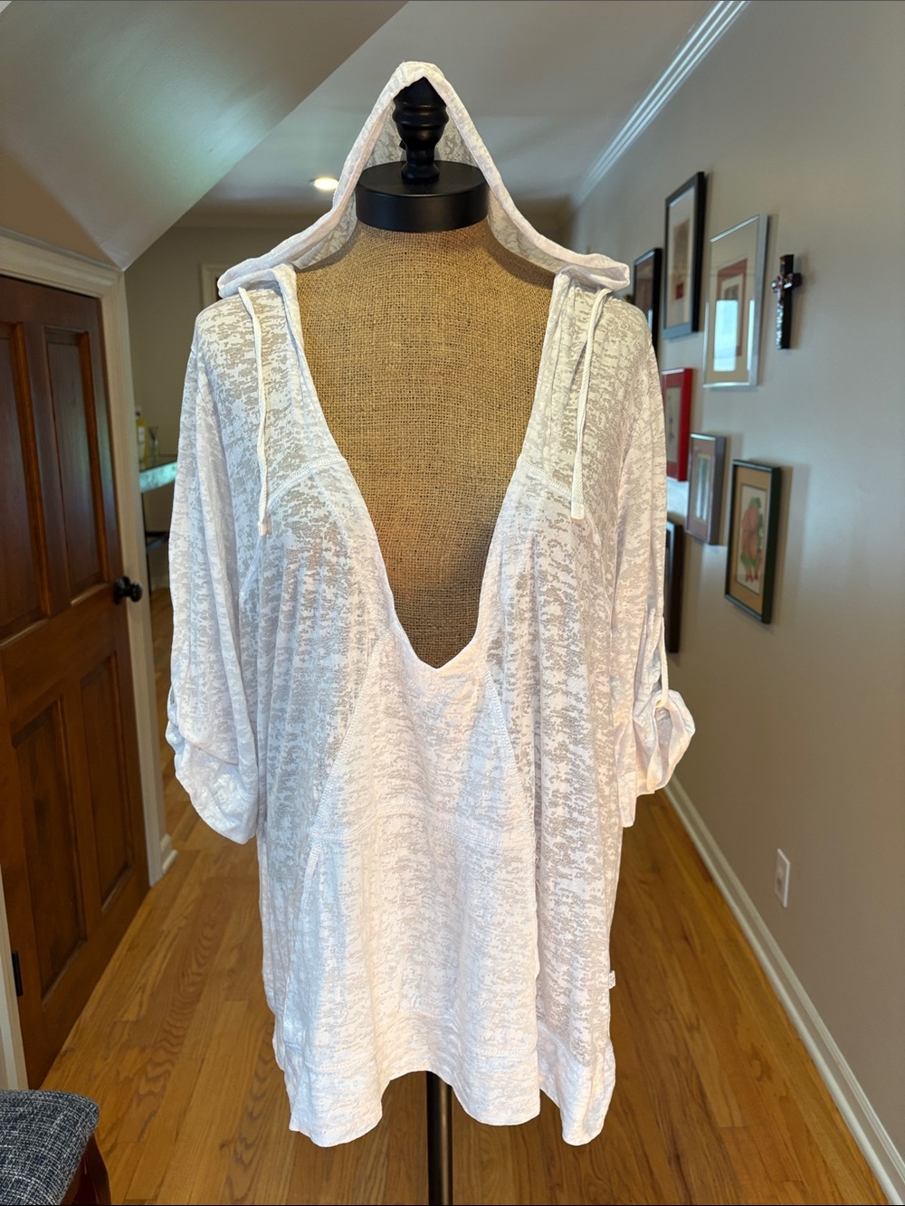 Lane Bryant White Sheer Hoody